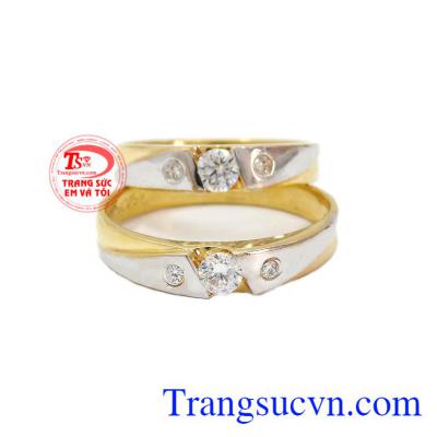 nhẫn cưới giá rẻ đẹp,Cặp nhẫn cưới vàng 14k