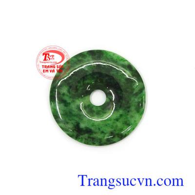 Đồng xu phỉ thúy tài lộc may mắn ngọc thiên nhiên cao cấp phù hợp làm mặt dây đeo hợp thời trang và phong thủy