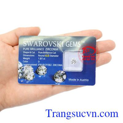 Phù hợp làm mặt nhẫn, mặt dây sang trọng, quý phái. Kim cương nhân tạo 6.5 ly đẹp