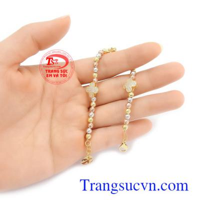 Lắc tay vàng tây uy tín, chất lượng, giao hàng nhanh trên toàn quốc Lắc tay bi vàng xinh xắn