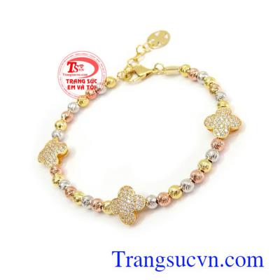 Lắc tay bi vàng xinh xắn thời trang, sang trọng Lắc tay bi vàng xinh xắn