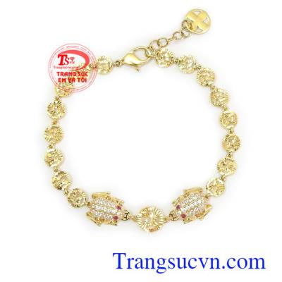 ắc tay vàng tây thương hiệu uy tín, chất lượng, chế tác theo yêu cầu Lắc tay nữ vàng tây may mắn