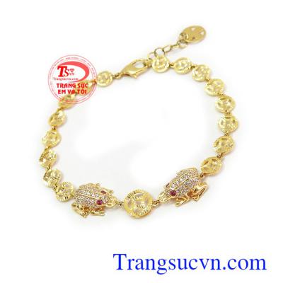 Lắc tay vàng tây 10k là món quà ý nghĩa dành tặng người yêu thương Lắc tay nữ vàng tây may mắn