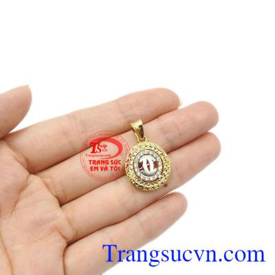 Mặt dây bảo hành uy tín, giao hàng toàn quốc. Mặt Chanel 2 tầng vàng