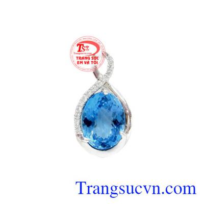 Mặt đá topaz thiên nhiên là sản phẩm được chế tác từ đá Topaz thiên nhiên bọc vàng trắng 14k. Mặt đá topaz thiên nhiên