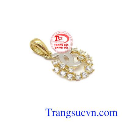Mặt dây chanel dễ thương cho bạn gái, mặt dây chuyền nữ đính đá. 