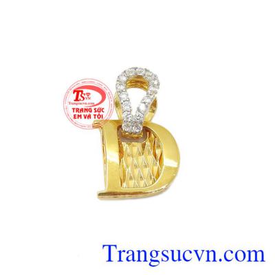 Mặt dây chữ D vàng 18k