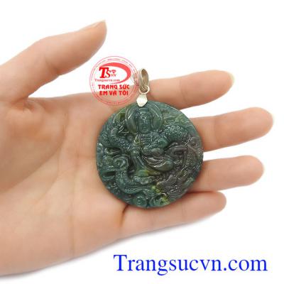 Mặt dây chuyền đá hộ mệnh canxedon thiên nhiên cao cấp phù hợp nhiều loại dây chuyền khác nhau