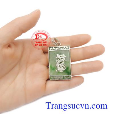 Mặt dây chuyền nam được làm trên chất liệu ngọc cẩm thạch bọc bạc ta 925