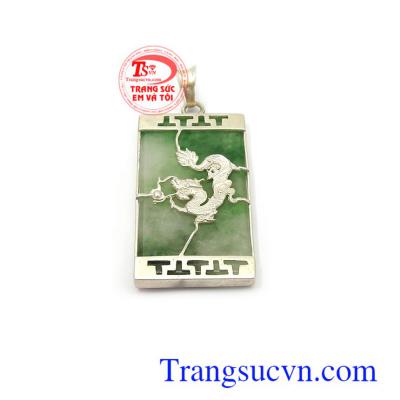 Mặt dây chuyền nam được làm trên chất liệu ngọc cẩm thạch bọc bạc ta 925