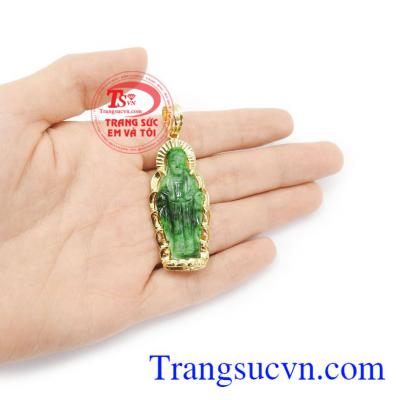 Mặt dây đức mẹ ban ơn vàng 14k điêu khắc tỉ mỉ và sắc nét