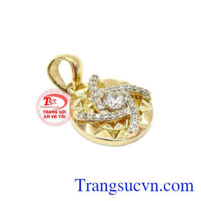 Mặt dây hạnh phúc tròn đầy, mặt dây chuyền nữ vàng 10k. Mặt dây hạnh phúc tròn đầy