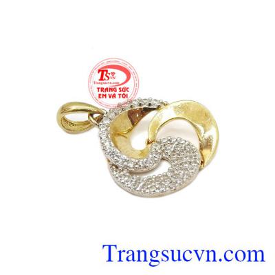 Mặt nữ vàng 10k đẹp hình xoắn ốc TSVN thiết kế kiểu dáng Korea sang trọng quý phái.