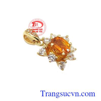 Mặt dây Sapphire thịnh vượng 14k, đá Sapphire là viên đá của thịnh vượng, may mắn và bình an