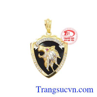 Mặt dây sư tử vàng mạnh mẽ nam tính hợp thời trang.