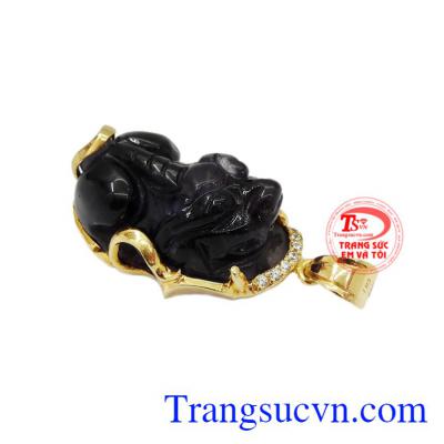 Mặt dây tỳ hưu mệnh Hỏa+Thổ có giấy kiểm định đá quý.