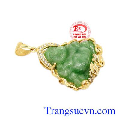 Mặt ngọc cẩm thạch thiên nhiên chuẩn chất lượng, đeo phong thủy, mang lại may mắn tiền tài.