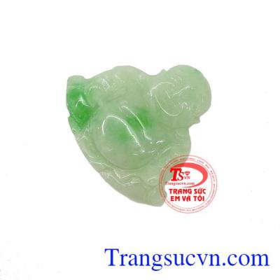 Mặt ngọc jadeite Phật Di Lặc Tài Lộc vui phấn khởi, nụ cười tươi vui yêu đời, thân hình mập mạp chân chất mà thân quen