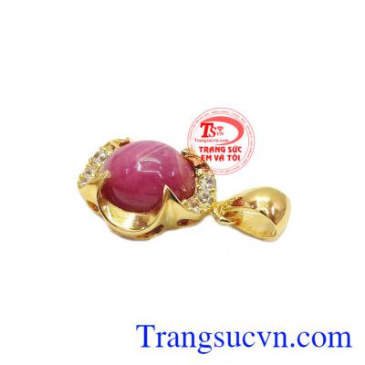 Sản phẩm hợp phong thủy. Mặt nữ hoa ruby tím đỏ