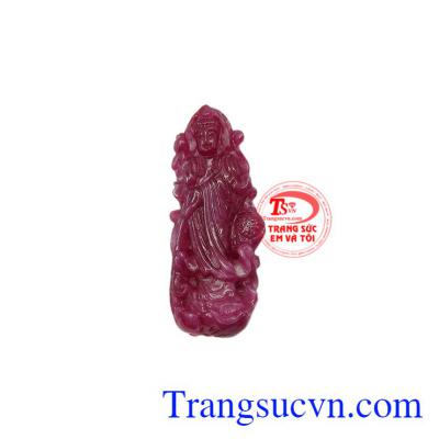 Mặt phật bà Ruby thiên nhiên là sản phẩm được chế tác từ đá ruby thiên nhiên, màu sắc đẹp.