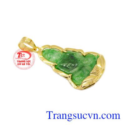 Mặt Phật bọc vàng 14k đẹp khắc hình Phật Tổ Như Lai đẹp.