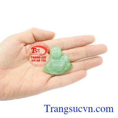 Mặt phật di lặc cẩm thạch tiền tài được sử dụng chế tác thành mặt dây bọc bạc, bọc vàng mang tính thẩm mỹ cao.