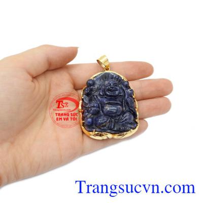 Mặt phật Di lặc đá quý sapphire may mắn.