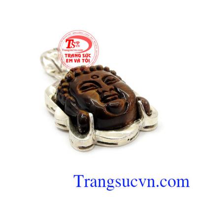 Mặt phật mắt hổ cho nam được tạc khắc hình phật a di đà mang đến bình an cho người sử dụng