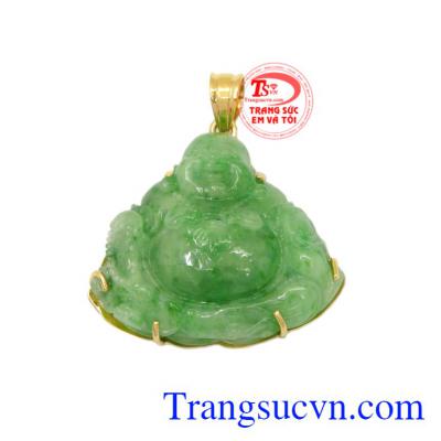 Mặt phật Ngọc cẩm thạch,bọc móc vàng 18k. Mặt phật Ngọc cẩm thạch