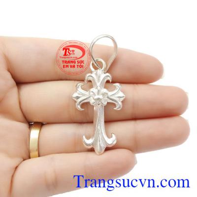 Sản phẩm hợp thời trang và sang trọng dễ kết hợp với các loại trang phục đảm bảo chất lượng và uy tín,Mặt thánh giá bạc hoa