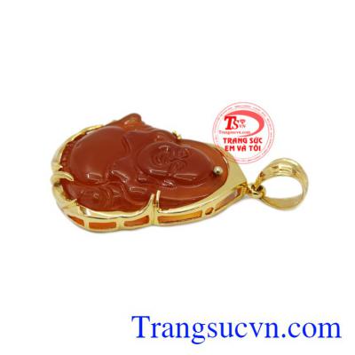 Mặt vàng phật mã não mệnh hỏa và thổ đeo hợp thời trang,chất lượng.