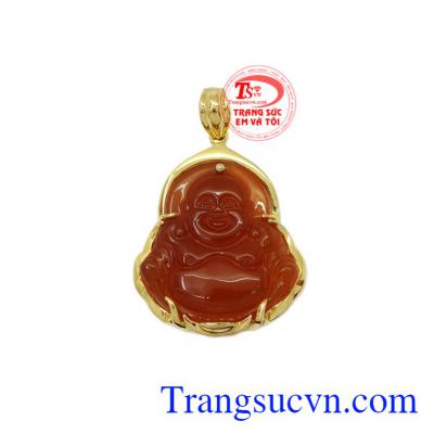 Mặt vàng phật mã não mệnh hỏa và thổ dành cho nam.