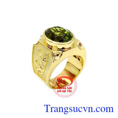 Nhẫn nam Peridot cá tính phù hợp với người mệnh mộc, hỏa