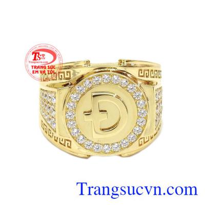 Nhẫn nam phong cách vàng 18k được thiết kế theo công nghệ 3D hiện đại, tinh tế và sắc nét. 