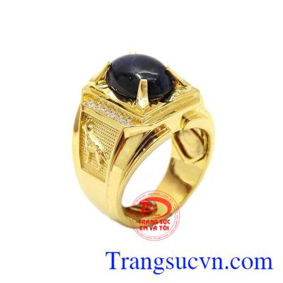 Nhẫn nam Sapphire 14k được thiết kế độc đáo và tinh xảo,Nhẫn nam Sapphire 14k