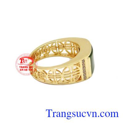 Nhẫn Nephrite vàng 14k, bảo hành 12 tháng, giao hàng nhanh trên toàn quốc,Nhẫn Nephrite vàng 14k