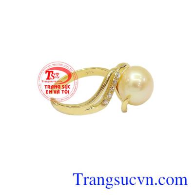 Nhẫn ngọc vàng ngọc trai hồng