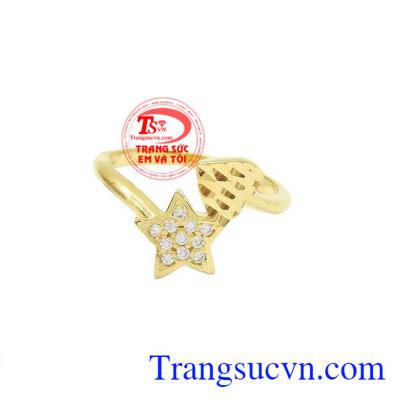 Ngôi sao chung thủy dành cho nữ, nhẫn nữ vàng tây được thiết kế tinh tế