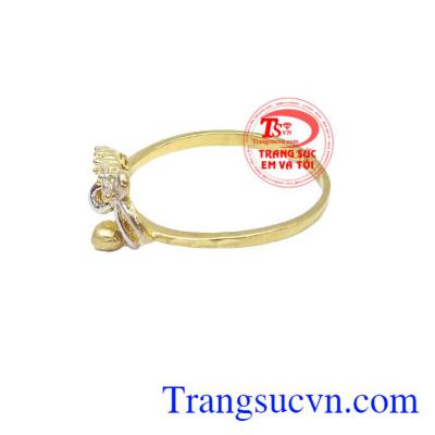 Nhẫn nơ xinh đẹp vàng 10k, bảo hành 6 tháng, giao hàng nhanh trên toàn quốc