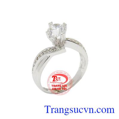 Nhẫn nữ 18k vàng trắng sang