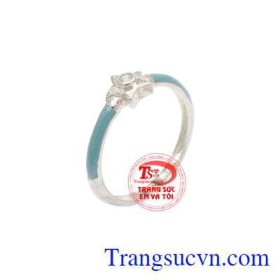 Nhẫn nữ bạc ngôi sao, nhẫn nữ bạc ngôi sao may mắn, nhẫn nữ phong cách, nhẫn nữ đẹp, nhẫn nữ đính đá ngôi sao nhỏ xinh