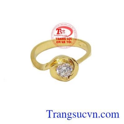Nhẫn nữ cầu hôn là sản phẩm vàng tây đẹp, kiểu dáng thời trang, mang đến vẻ đẹp xinh xắn cho phái nữ