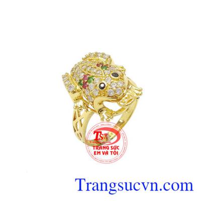 Nhẫn nữ cóc gậm tiền biểu tượng của tài lộc và điềm lành, may mắn phong thủy, sản phẩm cóc ngậm tiền hợp thời trang