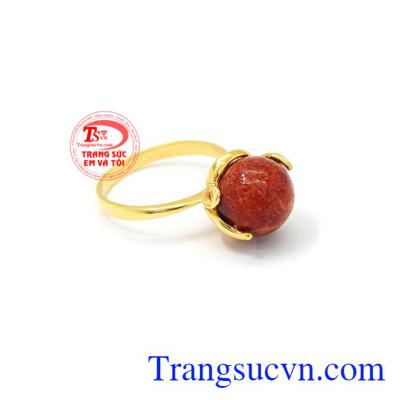 Trong phong thủy, đá San hô còn giúp xua đuổi đi tà ma, chống lại tiểu nhân. Nhẫn nữ đá san hô vàng 14k