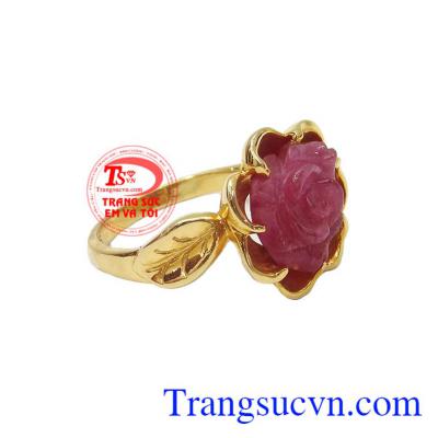 Nhẫn nữ hoa ruby vàng 14k bảo hành 12 tháng, giao hàng nhanh trên toàn quốc. Nhẫn nữ hoa ruby