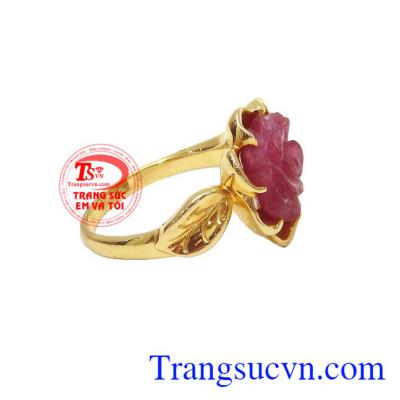 Nhẫn nữ vàng tây gắn đá quý ruby