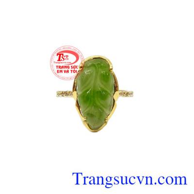Sản phẩm thiết kế tinh tế, sang trọng cho bạn gái tự tin và thể hiện,Nhẫn nữ Nephrite vàng 14k