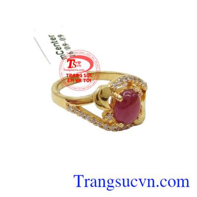 Nhẫn nữ ruby đẹp 18k, bảo hành 12 tháng, giao hàng nhanh trên toàn quốc
