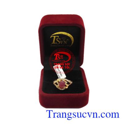 Nhẫn nữ vàng tây gắn đá quý ruby