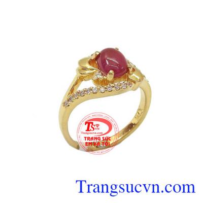 Nhẫn nữ ruby đẹp nhẫn nữ vàng tây thiết kế đơn giản, sang trọng, nhẫn nữ 18k gắn đá quý Ruby đỏ tím Lục yên, tôn thêm nét đẹp quyến rũ cũng tôn vinh sự cao quý của phái đẹp